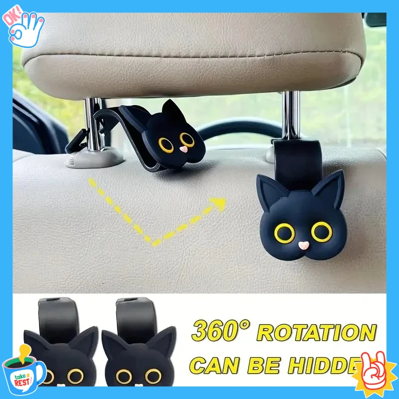 

2 шт. крючки-органайзеры для автомобиля с милым 3D котом-универсальный органайзер для багажника автомобиля для сумок, пальто | Решение для хранения спинки автомобильного сиденья