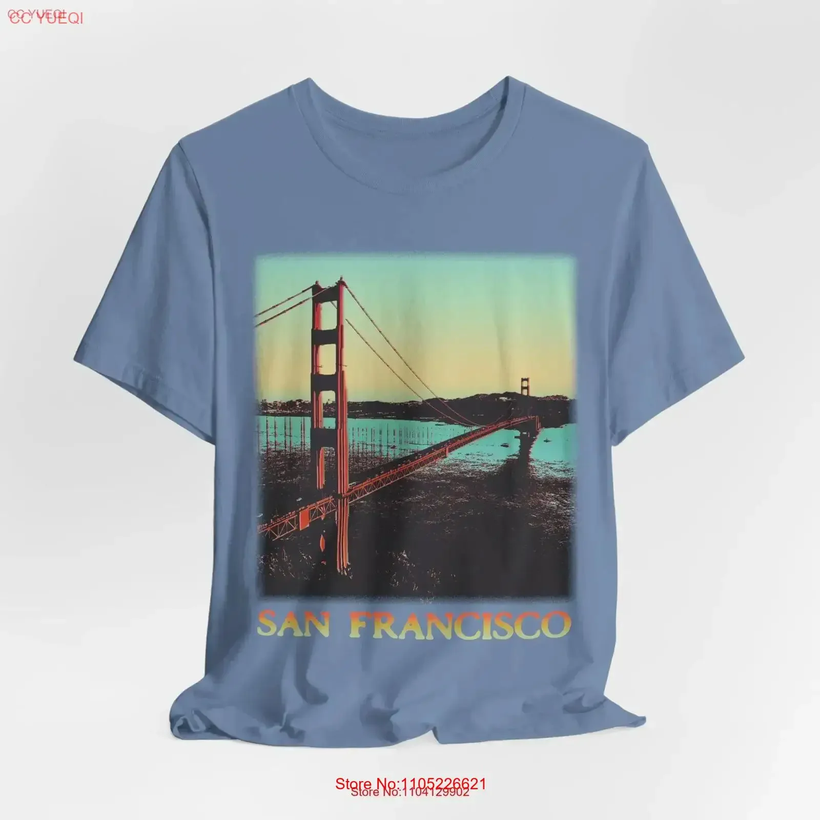 San Francisco T Shirt California Travel Unique Vintage Style vintage Washed graphic Slightly Unisex Stylish Soft Casual homme