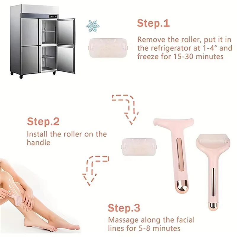 Rouleau de glace pour le visage, Lifting, lissage des rides, outil de refroidissement pour soins de beauté-A77G