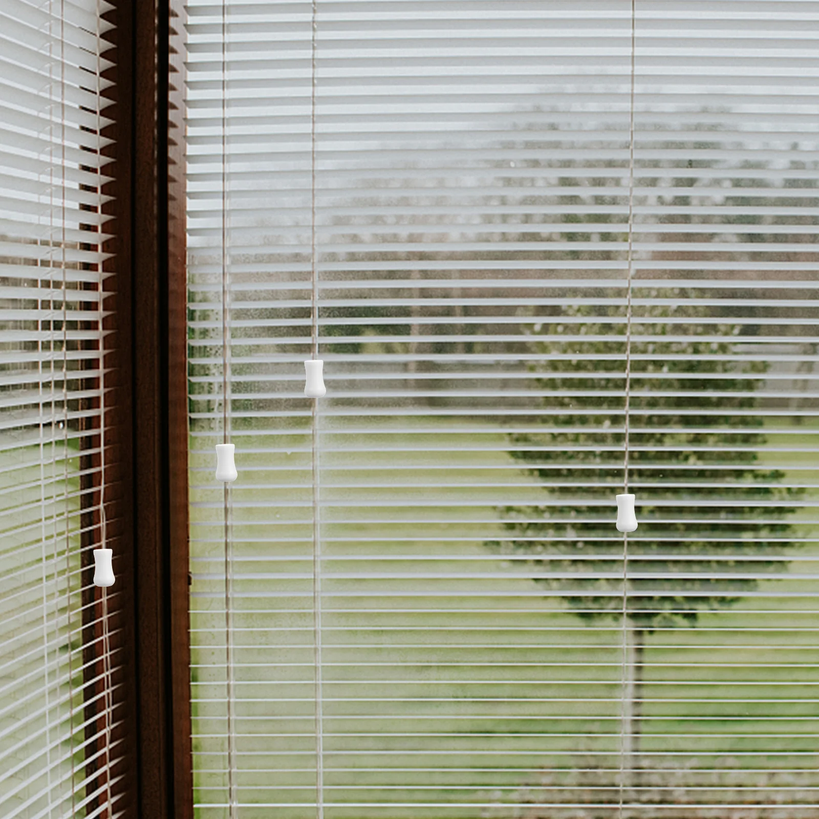 

24Pcs Bamboo Roll-Up Blind Drops Plastic Cord Knobs Decorative Window Curtain Accessories Replaceable String Tassel for Living