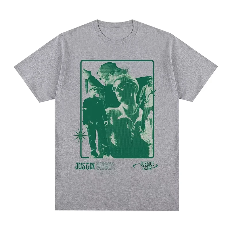 Justin Bieber Harajuku T-shirt vintage grafica oversize casual nuovo stile quotidiano in cotone da uomo T-shirt nuova maglietta da donna top