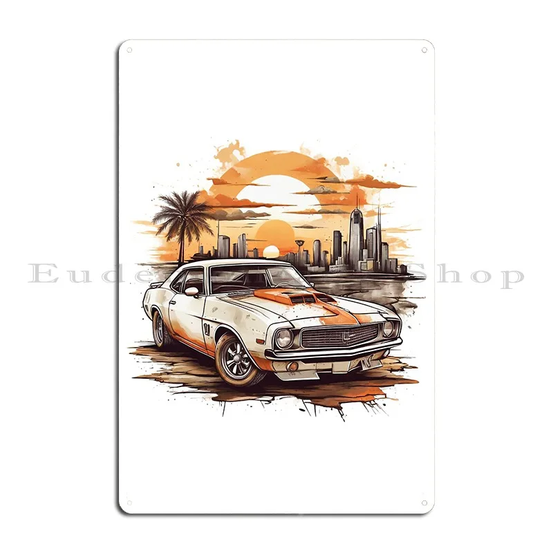 The Road American Cars Metal Plaque Poster Club Cave Create Living Room Wall Cave Tin Sign Poster