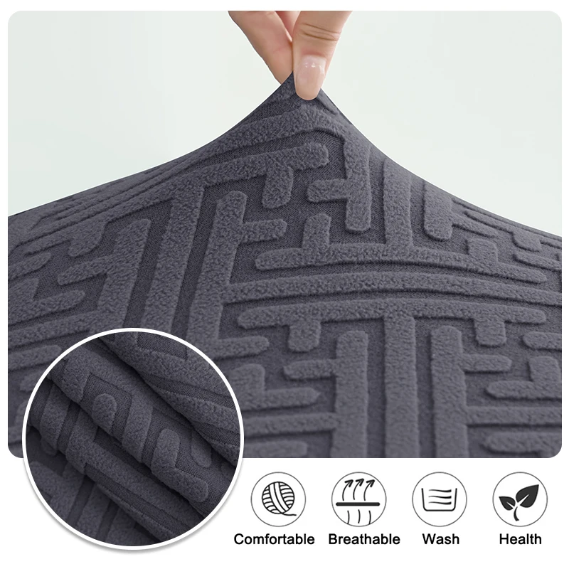 Elastic Jacquard Chair Cover For Dining Room Thick Dustproof Chair Cover Slipcover For Dining Kitchen Hotel Wedding Banquet