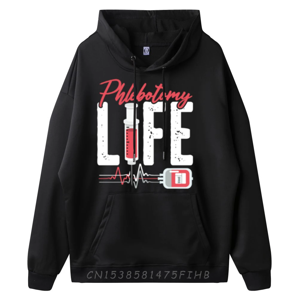 Phlebotomy Life Saying Phlebotomy Technician Black Graphic Pullover Hoodies New Year Christmas