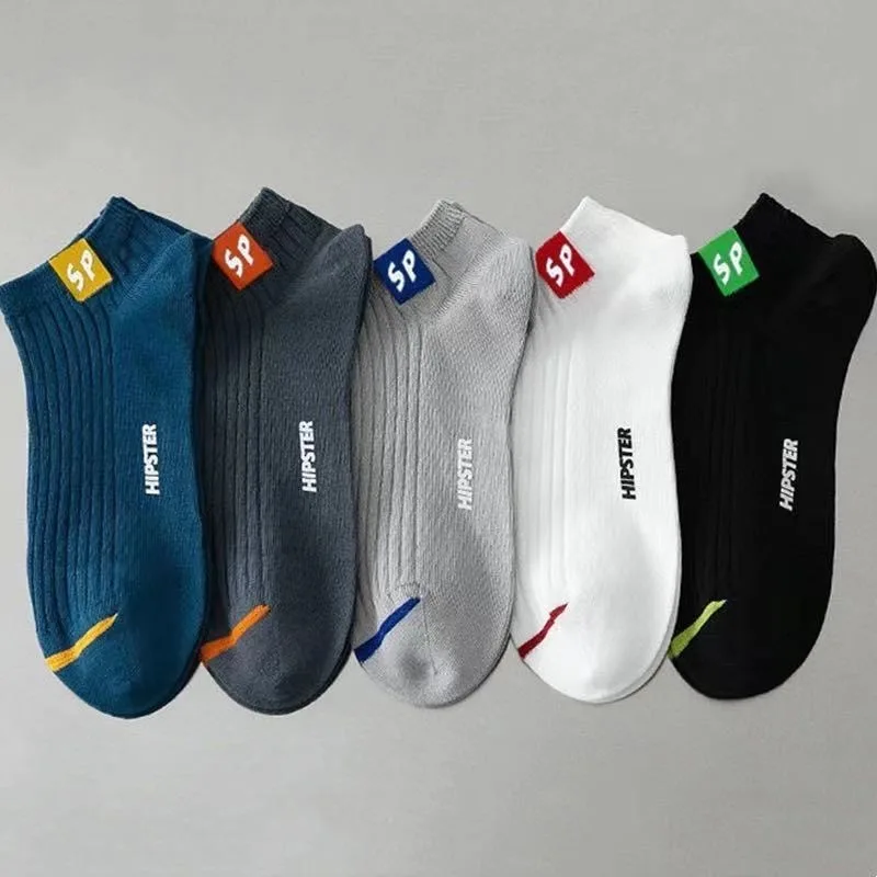 CHAOZHU Men's Socks No Show 1/5/10/20/30 Pairs Random 100% Polyester Ankle Socks For Male