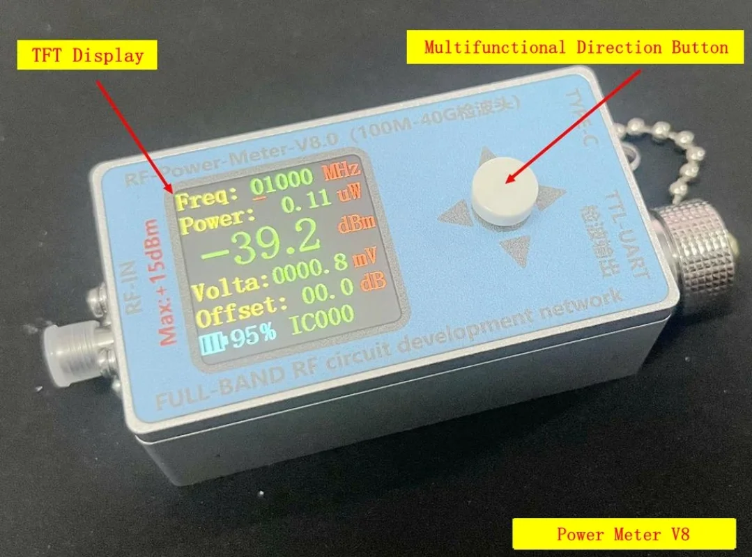 Imagem -03 - Detector de Energia rf Usb para Amplificador de Radioamadorismo Display Digital Comunicação de Dados Ttl 100m40ghz v8