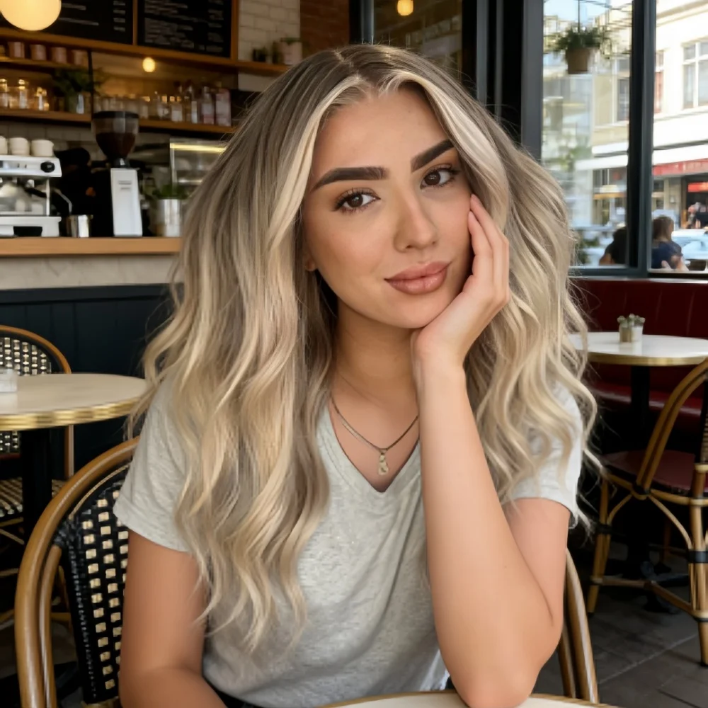 

Soft 150 density Highlight Blond Wave Hair and 13×4 100%human hair wig lace front wig, with baby hair pre plucked