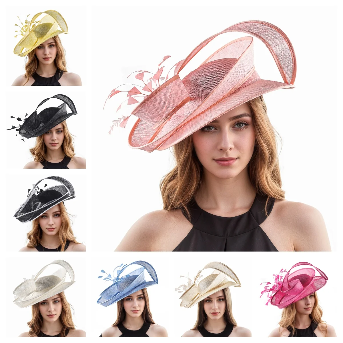 Christmas Sinamay Fascinator Fashion Wedding Hat Unique Derby Party Hat Fashion Photography Church Hats Bride Fascinators Female