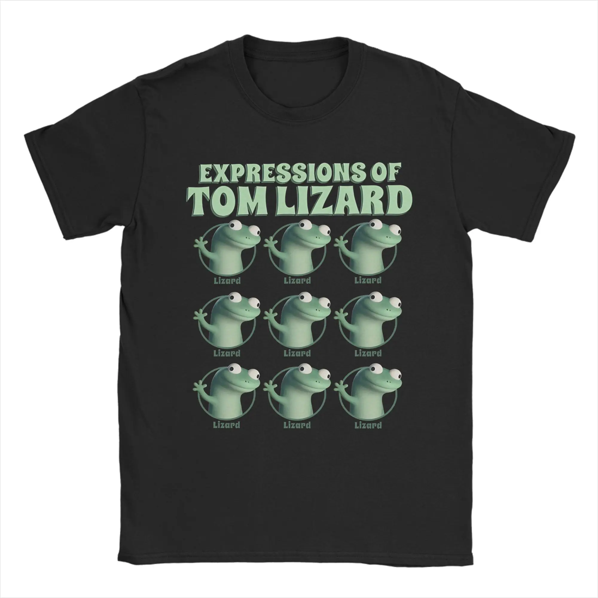 Camisetas Vintage Expressions of Tom Lizard para hombre, camisetas de algodón con cuello redondo, camiseta de manga corta, ropa única