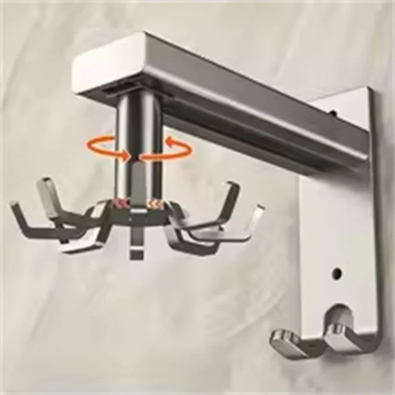 خطاف مطبخ عالمي متعدد الأغراض يدور 360 درجة منظم رف ملعقة تخزين شماعات ملحقات المطبخ المنزلية