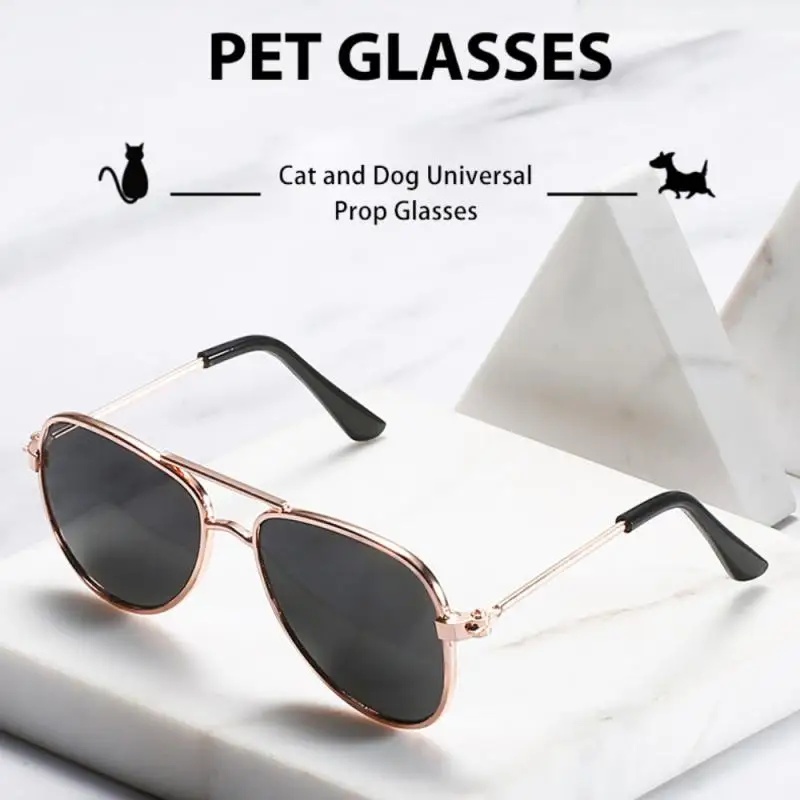 Lovely Pet Cat Glasses Small Dog Glasses Fashion Cool Metal Eye-wear Sunglasses For Puppy Kitten Photo Prop Pet Accessories