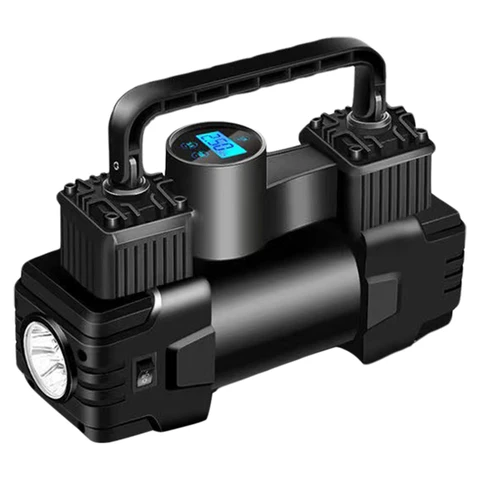 Миниатюрный Портативный Воздушный Компрессор 12В 150PSI, Двухцилиндровый Автоматический Насос С LED-подсветкой