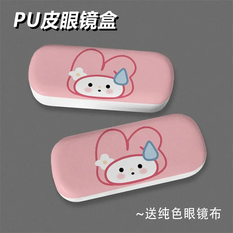 kawaii Sanrio Eyeglasses Case Melody Kuromi Cute Cartoon Eyeglasses Storage Case Drop-proof Portable Nearsighted Glasses Case