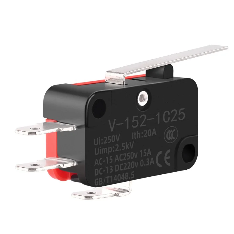 

V-15 V-151 V-152 V-153 V-154 V-15516A 250VAC SPDT Momentary Travel Limit Micro Switch 1NO1NC 3pin Lever Roller Microswitch