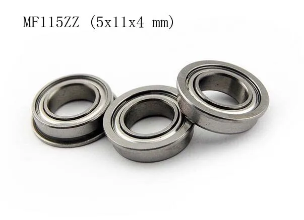 (10 PCS) MF115ZZ (5x11x4 mm) Metal Shielded (Flange) PRECISION Ball Bearing