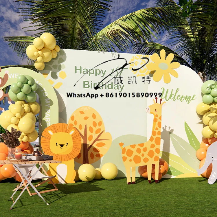 Happy Birthday Zoo Theme Party Supplies Exciting Decoration Set for Memorable Celebrations