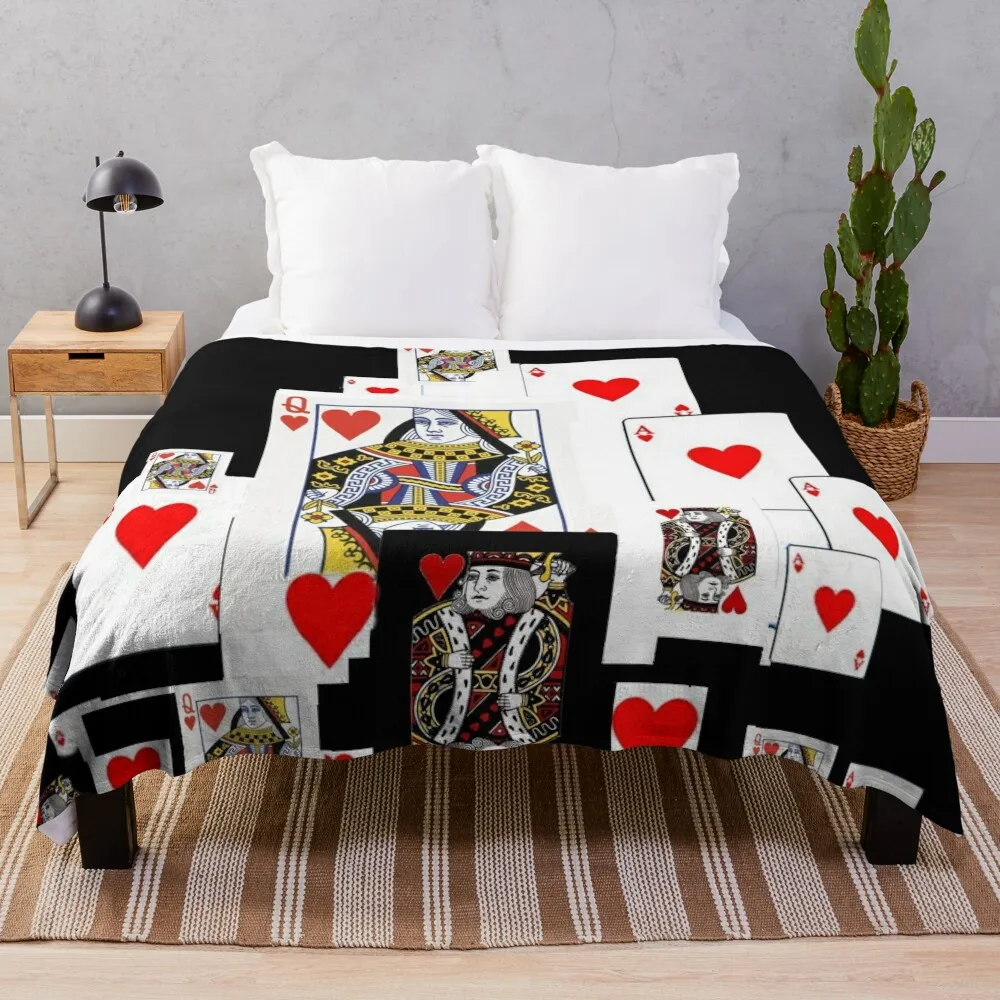 ROYAL COURT PLAYING CARDS Throw Blanket Multi-Purpose Summer Bedding Blankets Plaid