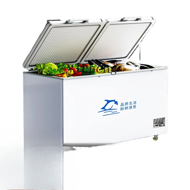 zz freezer commercial large-capacity refrigerator household refrigeration frozen fresh-keeping double temperature freezer