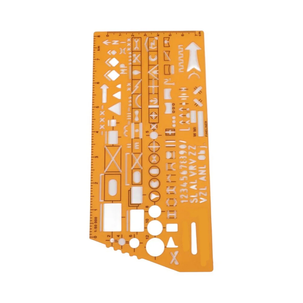 1:50000 Scale Plastic Drawing Template Ruler Translucent Geometry Symbol Graphic Marking Plotting Tool For Map Design Sketching