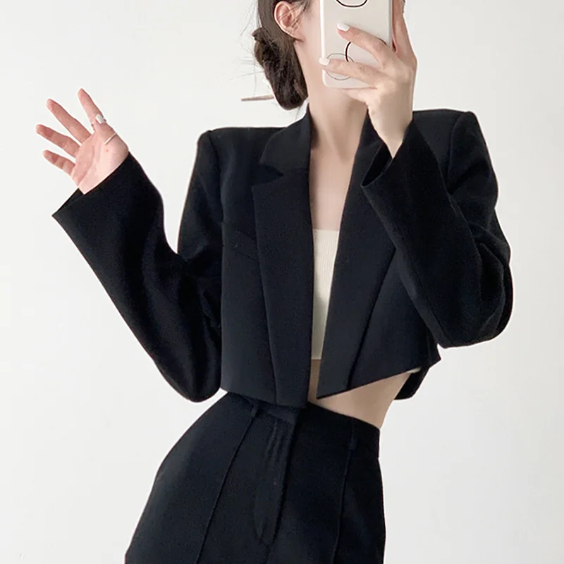 Blazer da donna Alta qualità di bell'aspetto Girly Petto a cuore Seno a tre quarti Cena dignitosa Multi-cintura Esplora antivento