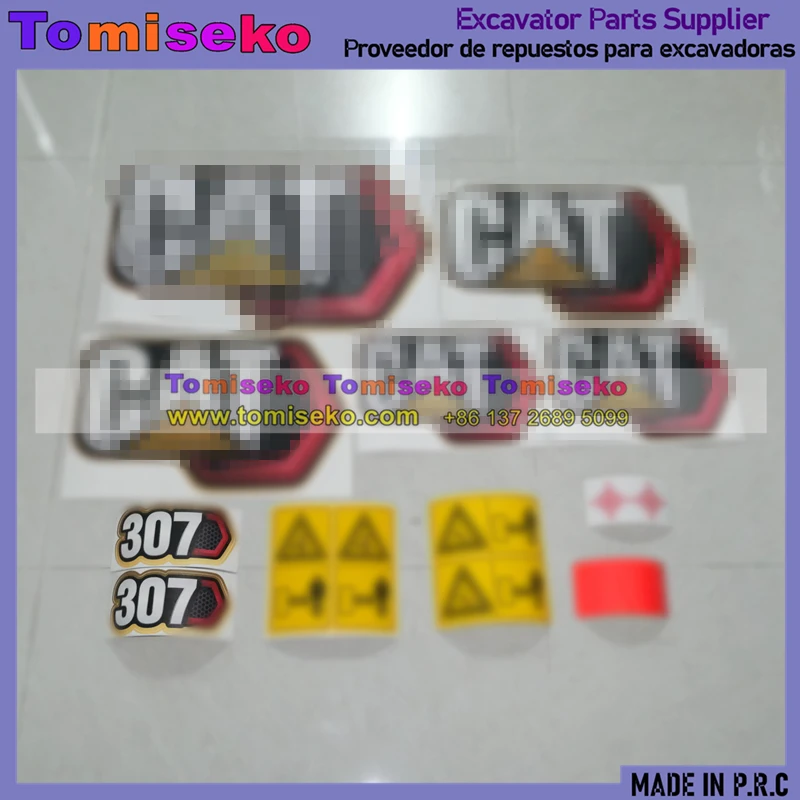 Full set Sticker Decals Kit Fits For CAT Caterpillar E307 Mini Excavator Sticker model designation Parts