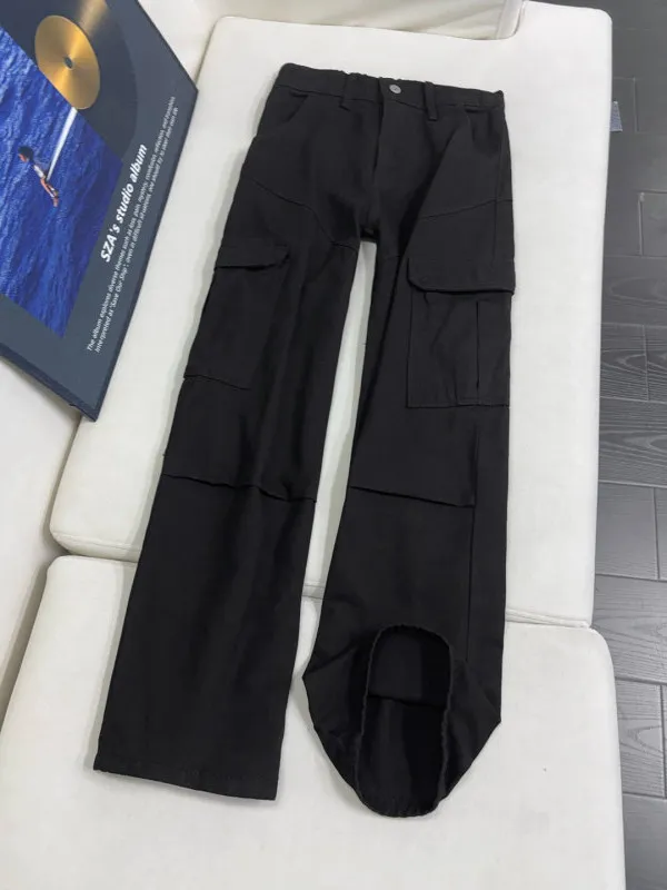 

Vintage Denim Workwear Casual Pants Multi-Pocket High Street Style Men's And Women's Cotton Straight Leg Trousers