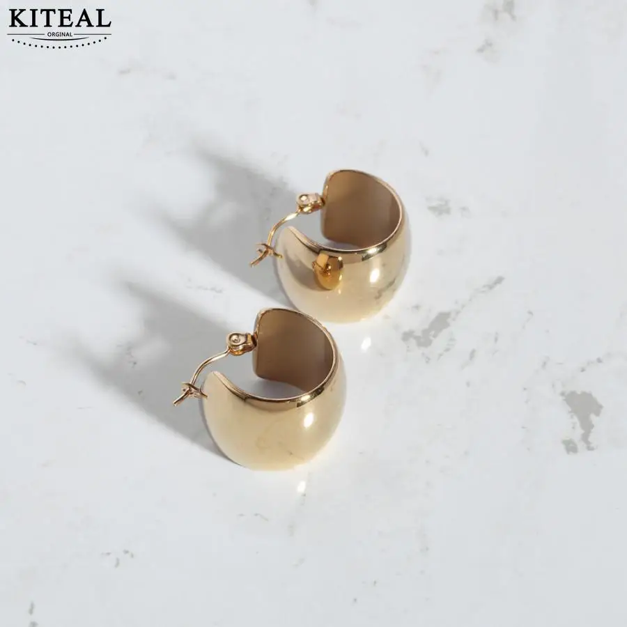 KITEAL online shopping india Gold Plated Lady hoop earrings Round Ball C-shaped Earrings  for women jewelry 2024