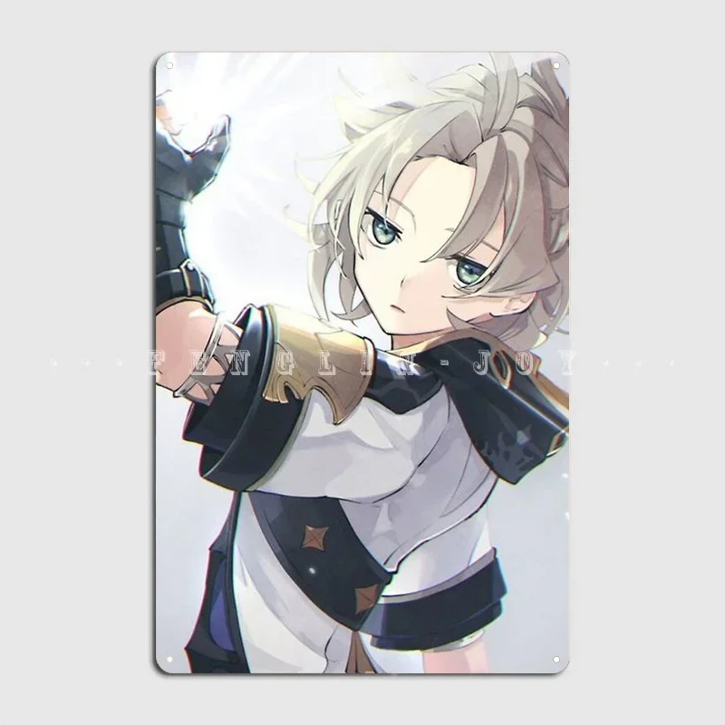 Albedo Genshin Impact Metal Sign Pub Garage Wall Decor Club Home Printing Tin Sign Poster
