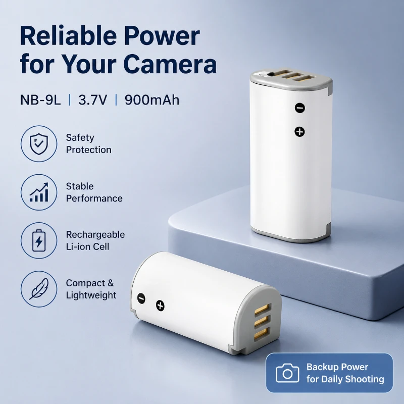 900mAh 3.7V Suitable for Canon NB-9L Camera  Battery IXUS500HS 510 IXUS1000 1100 520  530 Long Range  Digital  Battery