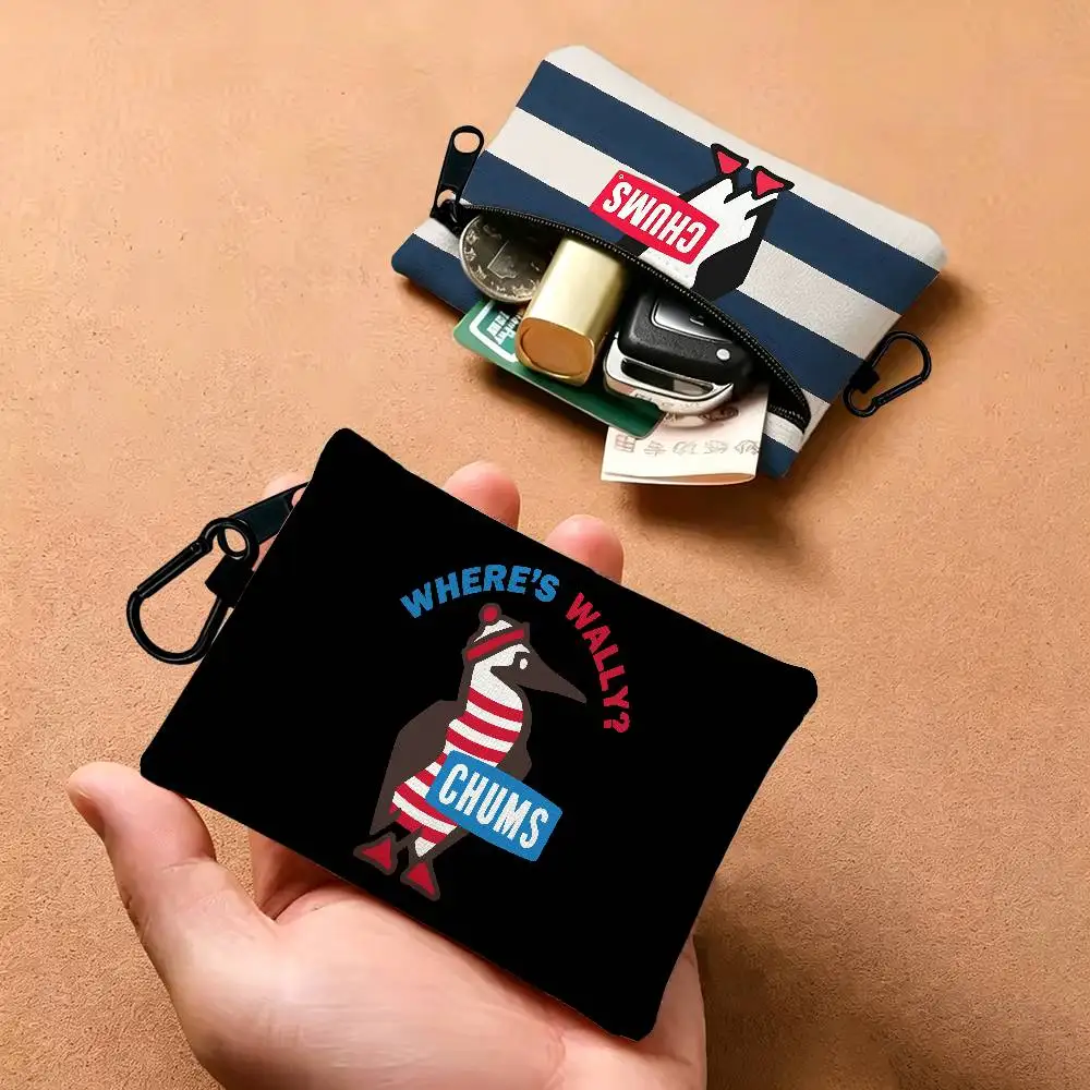 Classic Outdoor Logo C-Chums Portable Oxford Fabric Mini Wallet Carabiner Design Small Coin Bag For Cards Keys Earphones