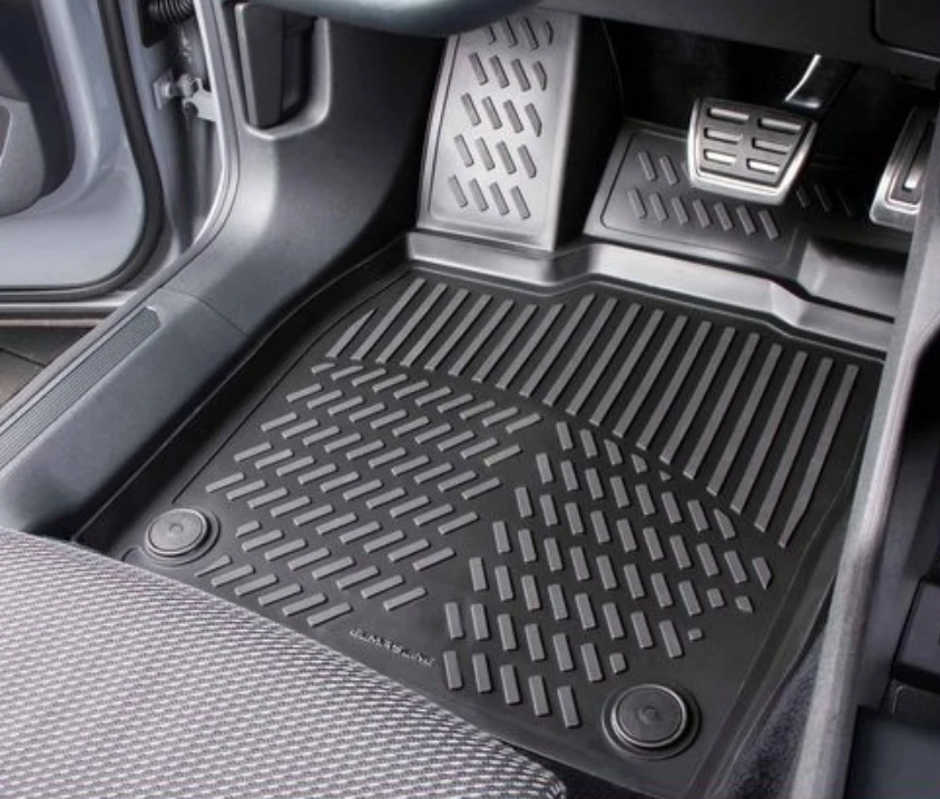 4-Piece Rubber Car Foot Mat Set 2022-2024 VW ID.BUZZ Electric Vehicles 3D Ultra-High Edge for Enhanced Protection