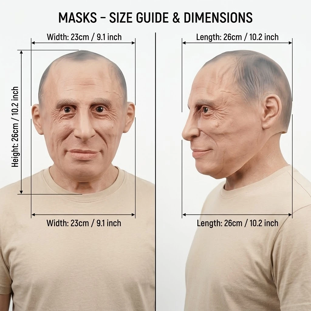 Putin Latex Mask Full Face Premium Quality Costume Prop For Figure Role Play Halloween Parties Drama Performances Head Cover view 2
