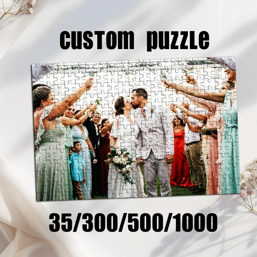 35/300/500pcs marriage Customized Picture Jigsaw puzzle Personalized Poster For Children Toy Handmade Birthday Gifts