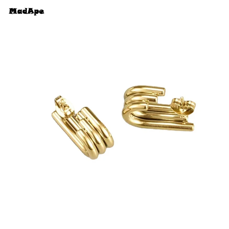 Fashion Korean Metal Elegant Hoop Earring Woman 2020 New Vintage Gold Color Geometric Statement Earrings Jewelry Brincos Gift