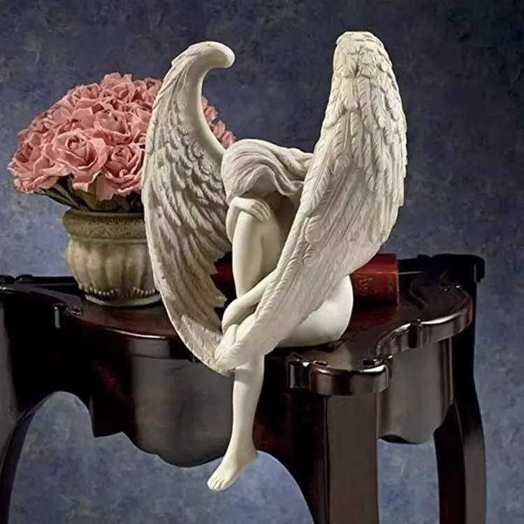 Nordic Ins style Garden Flower Pot Wings Hugging Legs Redemption Angel Home Staircase Ornament Crafts