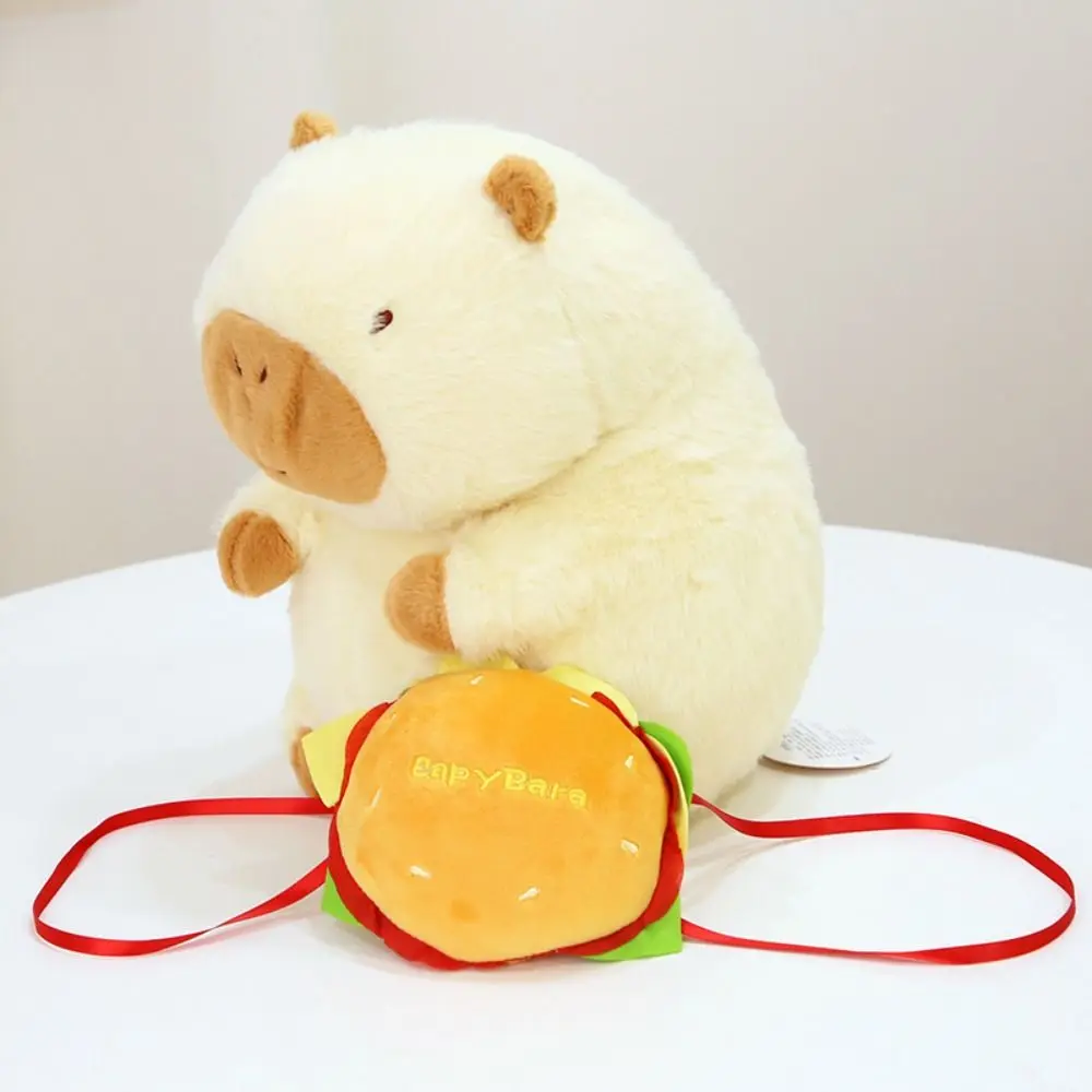 PP Cotton Hamburger Capybara Plush Doll Fluffy Simulation French Fries Capybara Doll Cartoon Soft Plush Capybara Toy