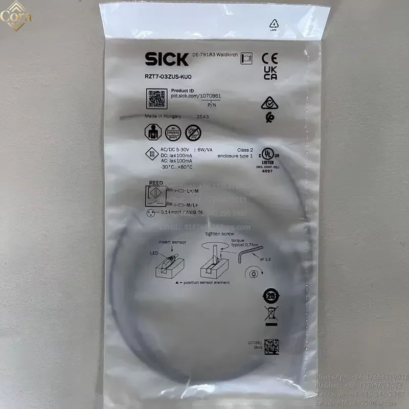 SICK brand origianl RZT7-03ZUS-KU0 part no.: 1070861 CYLINDER SENSORS new in stock