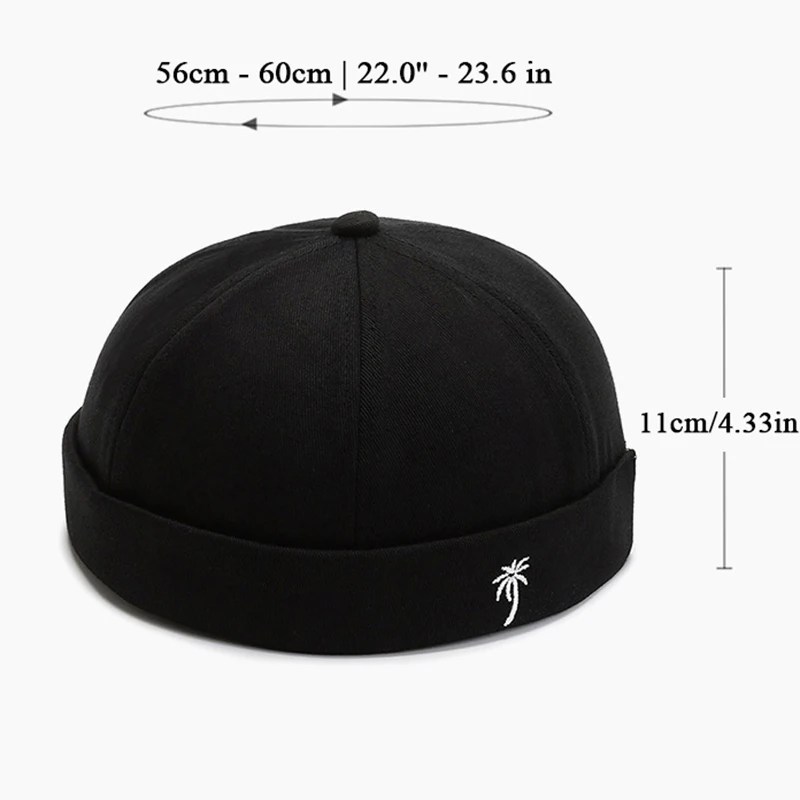 Vintage Dome Hat Mens Solid Color Velvet Beanies For Men Docker Sailor Crimping Brimless Skull Caps Casual Portable Hip Hop Cap