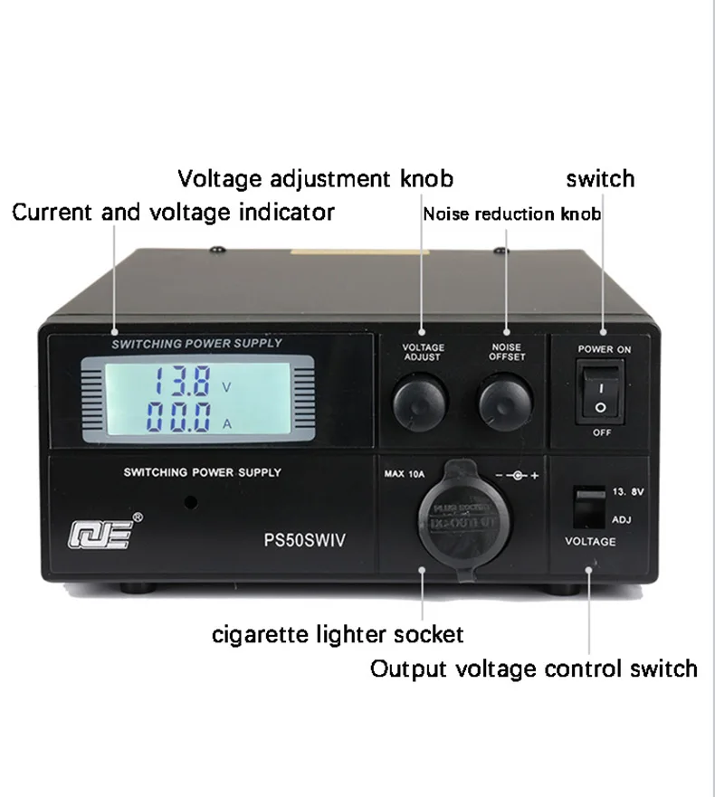 QJE 4th Gen PS50SWIV P220V 13.8V 9-15V 50A zasilacz DC stabilizowane zasilanie dla radia samochodowe transceivery