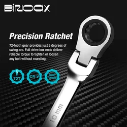 Binoax 6-24mm Combination Ratchet Wrench Flexible Head Dual-purpose Ratchet Too Repair Ratchet Combination Set Car Hand Tools