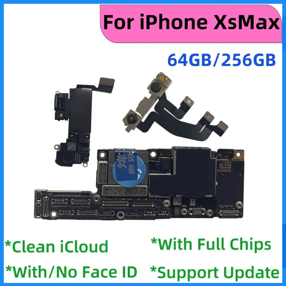 Unlocked For iPhone XR XS Motherboard Free Clean iCloud Support update For iphone X XS Max With/No Face ID Logic board MainBoard