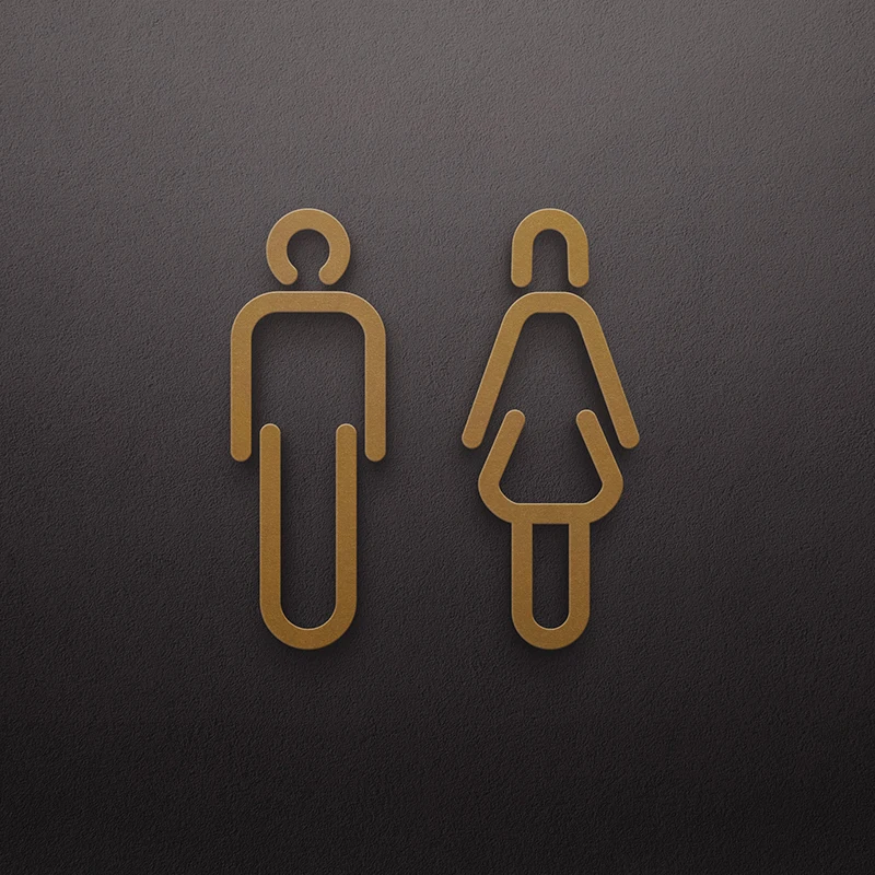 

Трехмерный унитаз для мужчин и женщин, настенный знак для гостевого дома магазина, двери туалета