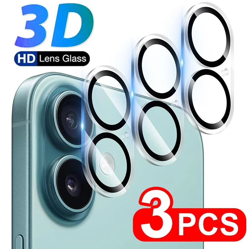 3PCS Tempered Glass Back Camera Lens Protectors for iPhone 16Pro Max 16Plus 16Pro 16 HD Clear Anti-scratch Lens Protective Films