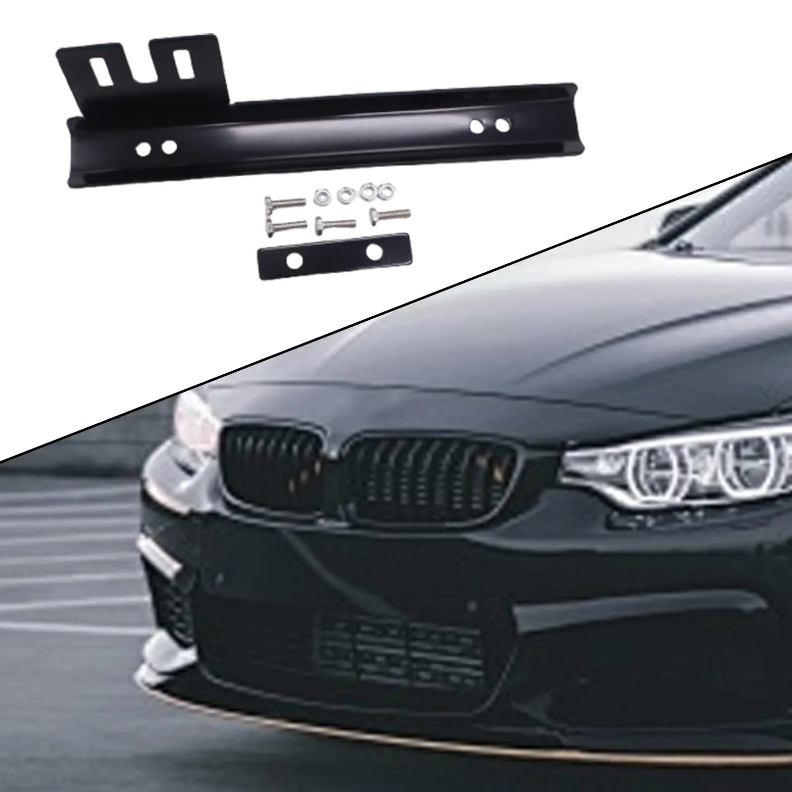 

Front License Plate Mount Bracket Spare Parts Easy to Install Automotive Accessories Professional Practical Relocator Holder Bar