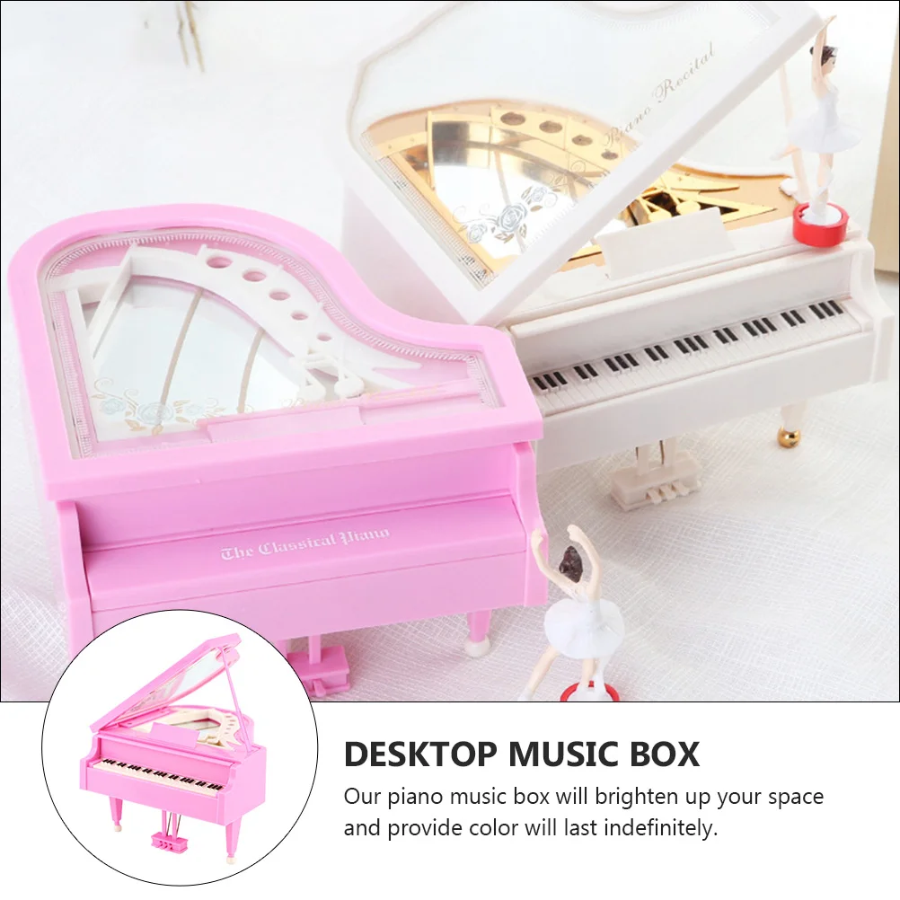 

Piano Music Box Ballet Desktop Ornament Small Adornment Musical Instrument Pink
