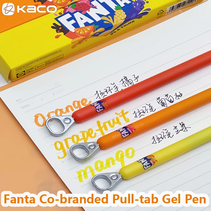قلم جل ذو علامة تجارية مشتركة من KACO Fanta أقلام سحب جانبية إبداعية مفتوحة منخفضة الجاذبية أقلام كتابة سلسة هدية ممتعة مستلزمات مدرسية مكتبية