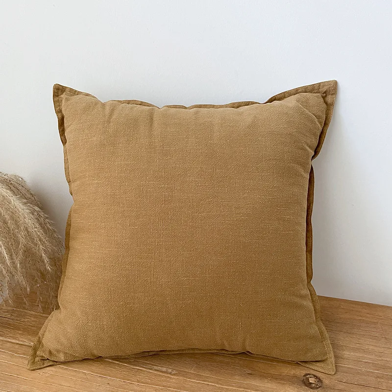 Dekorativer Ramie-Kissenbezug, Kissenbezug, weicher Kissenbezug, geeignet für Sofa, Bett, Wohnzimmer, Stuhl, Heimdekoration, einfarbig – Detail 6