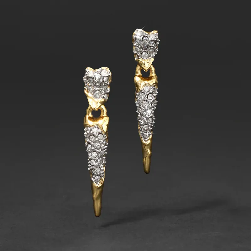 

Hot Europe Full Diamond Gold Silver Earrings Woman Geometric Art Jewelry Accessories
