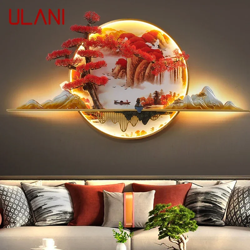 ULANI Modern Picture Wall Light LED Chinese Creative Landscape Pine Mural Lamp For Home Living Room Study Bedroom Decor