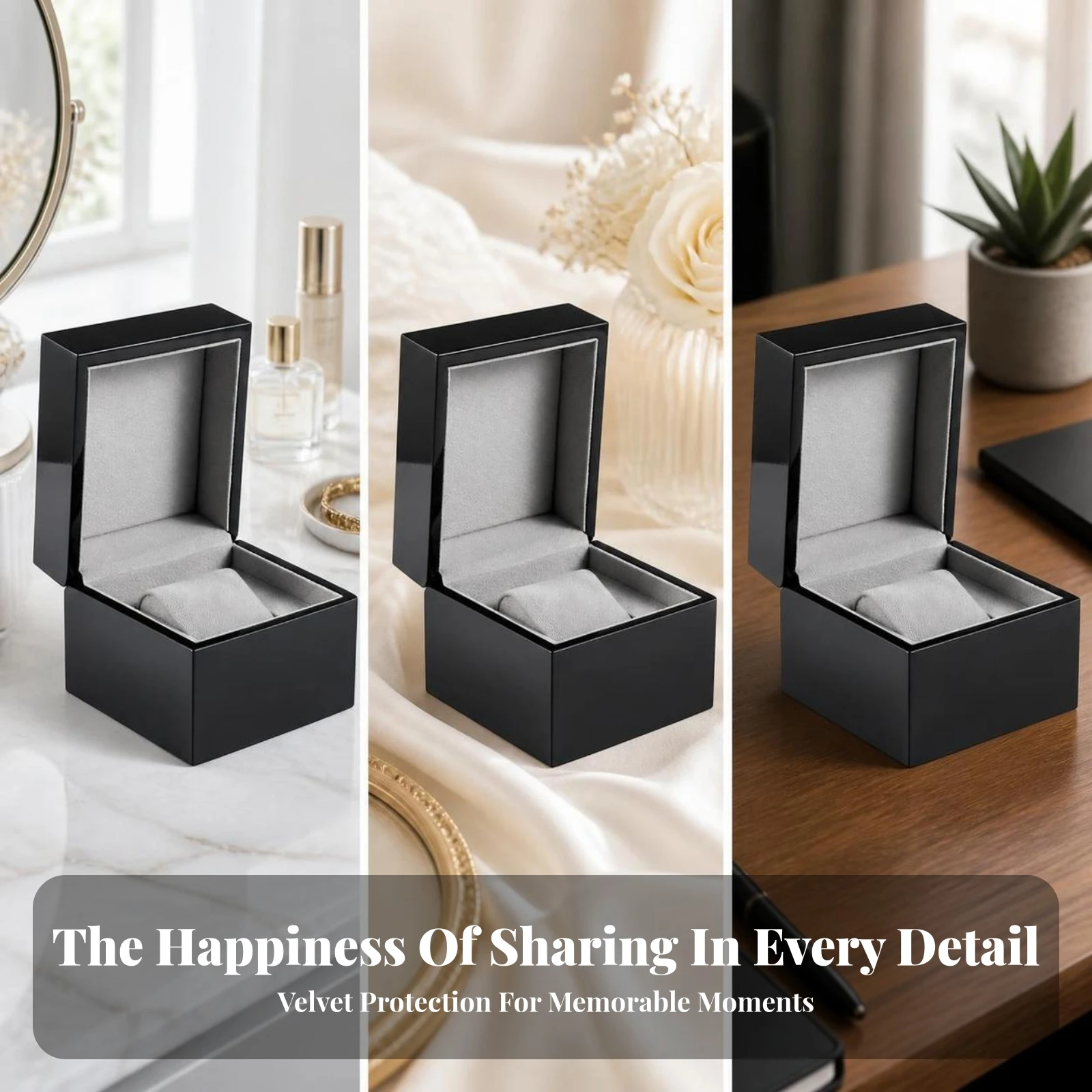 Watch Box with Cushion Exquisite Watch Gift Box Velvet-Lined Padded for Gifting